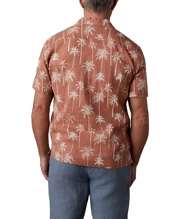 Faherty Breeze Camp Tree Print Short Sleeve Woven Shirt
