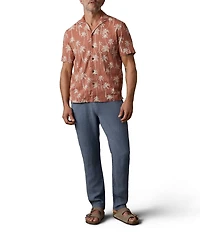 Faherty Breeze Camp Tree Print Short Sleeve Woven Shirt