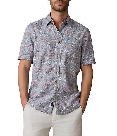 Faherty Breeze Floral Print Short Sleeve Woven Shirt
