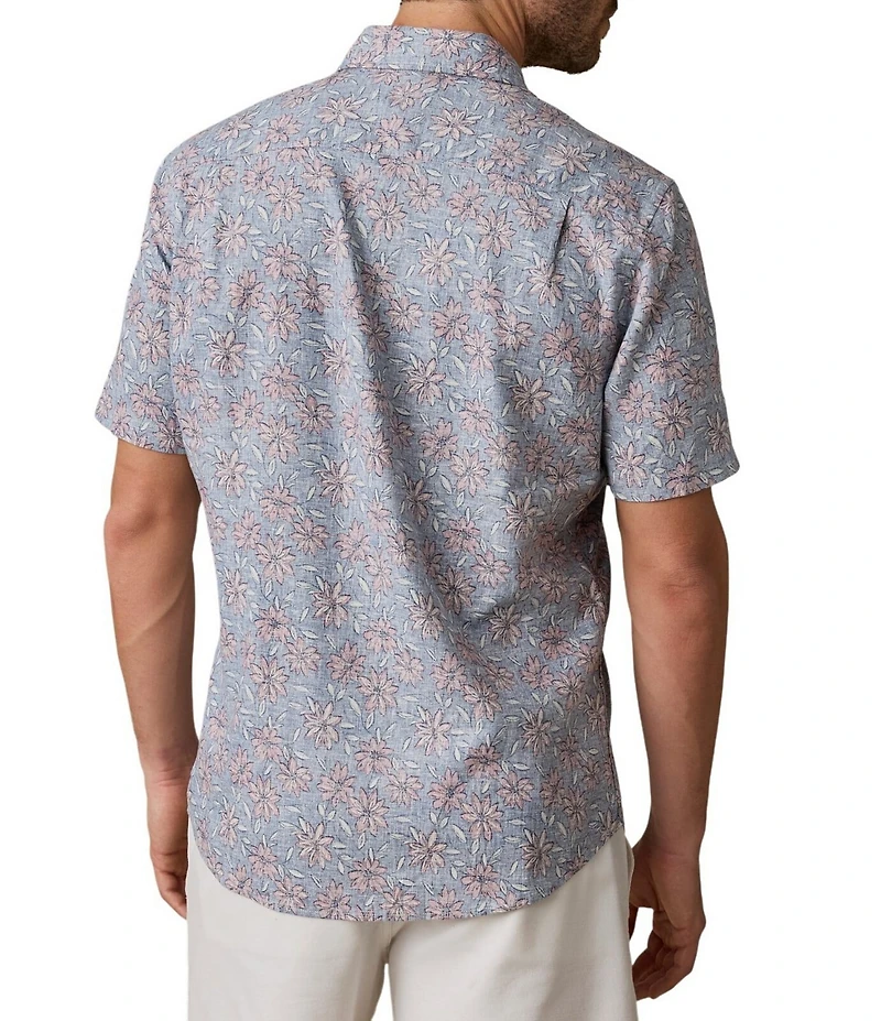 Faherty Breeze Floral Print Short Sleeve Woven Shirt