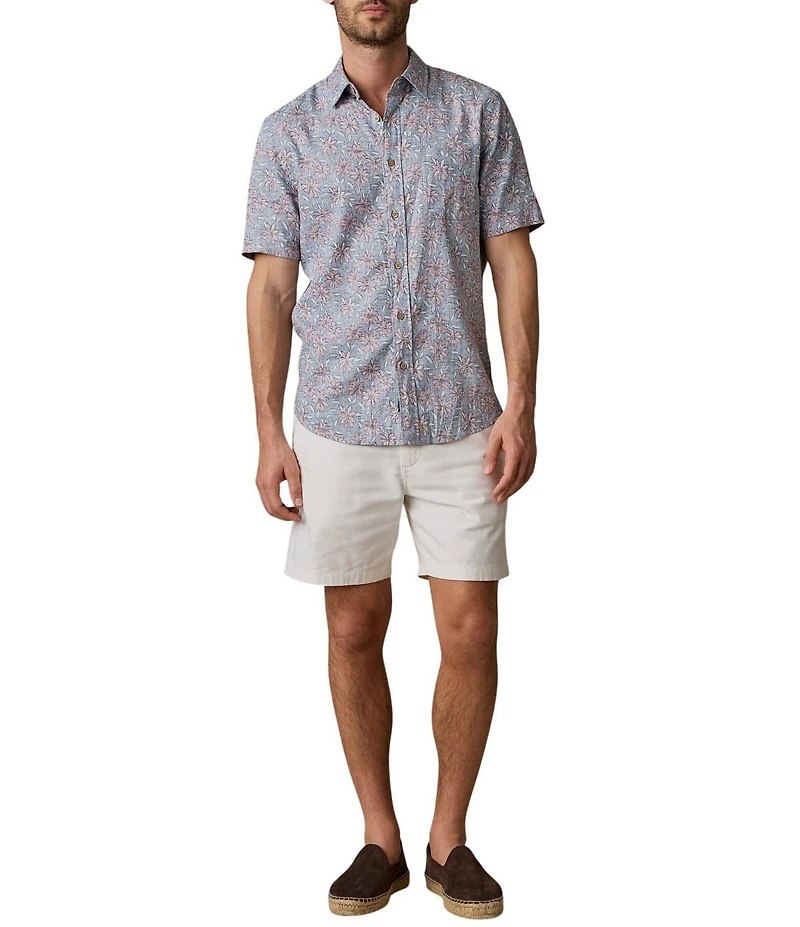 Faherty Breeze Floral Print Short Sleeve Woven Shirt