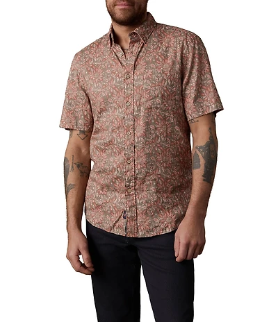 Faherty Breeze Multi-Color Floral Print Short Sleeve Woven Shirt
