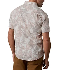 Faherty Breeze Palm Leaf Print Short Sleeve Woven Shirt