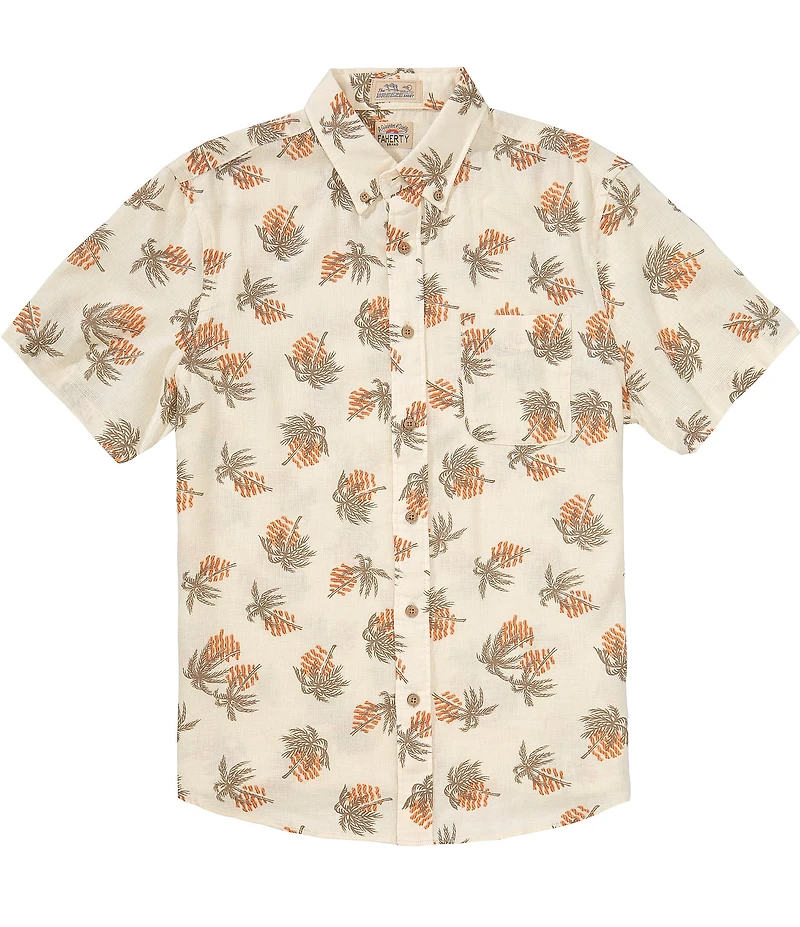 Faherty Breeze Printed Short Sleeve Woven Shirt