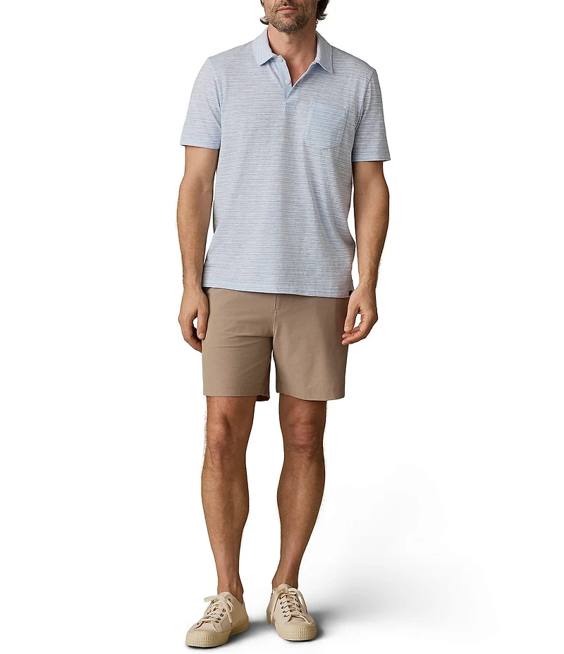 Faherty Breeze Stripe Short Sleeve Polo Shirt