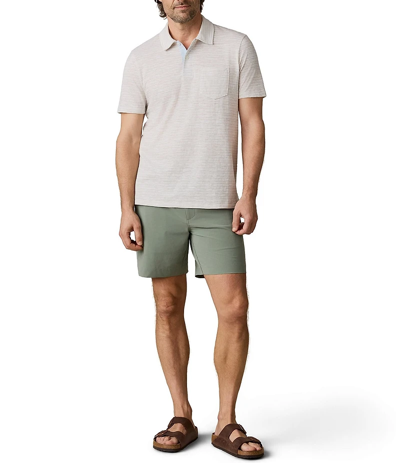Faherty Breeze Stripe Short Sleeve Polo Shirt