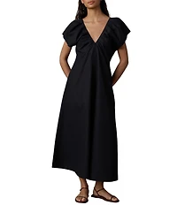 Faherty Coastal Bondhi Woven V-Neck Short Sleeve Dress