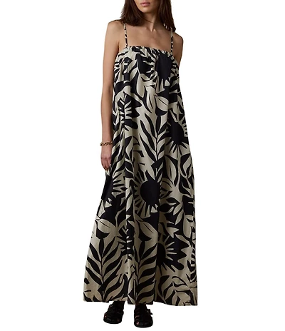 Faherty Coastal Kaua Woven Square Neck A-Line Dress