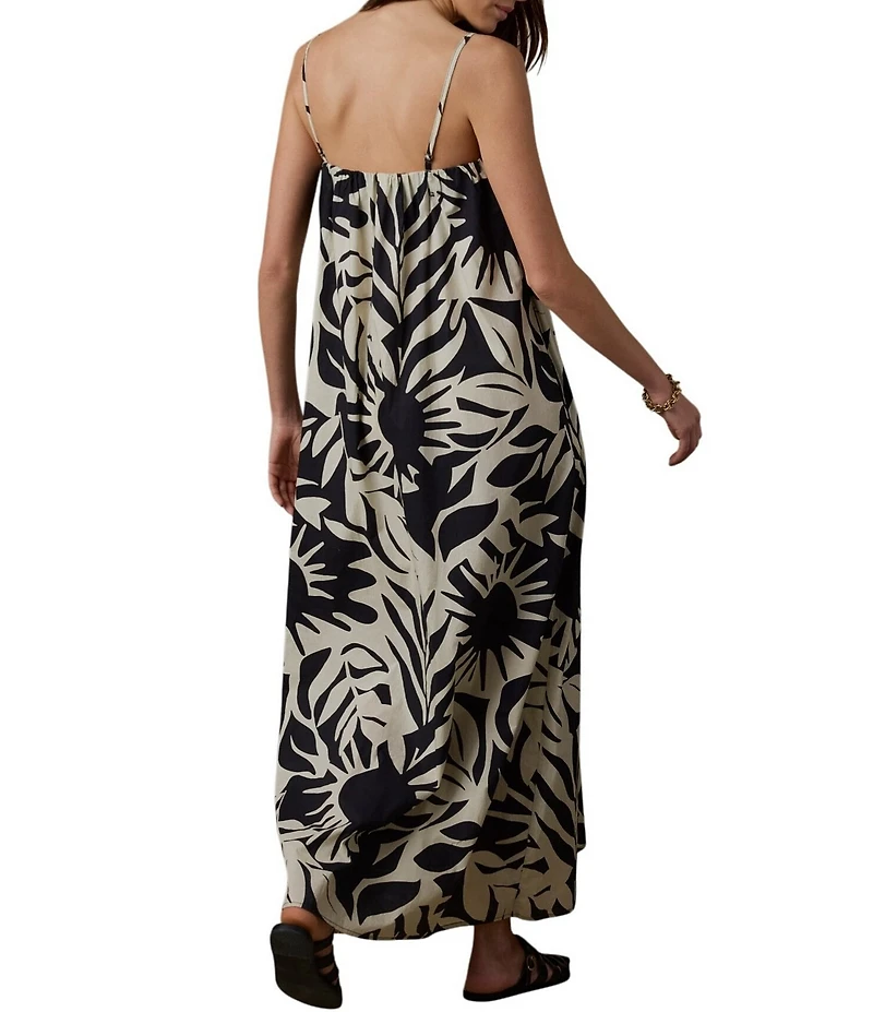 Faherty Coastal Kaua Woven Square Neck A-Line Dress