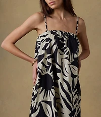 Faherty Coastal Kaua Woven Square Neck A-Line Dress