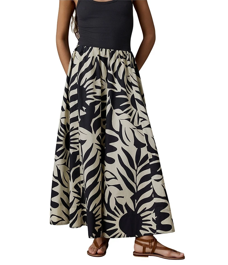 Faherty Coastal Nera Woven A-Line Coordinating Maxi Skirt