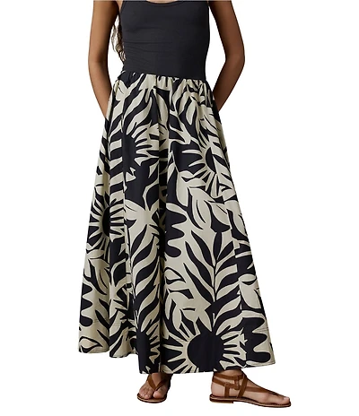 Faherty Coastal Nera Woven A-Line Coordinating Maxi Skirt