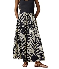 Faherty Coastal Nera Woven A-Line Coordinating Maxi Skirt