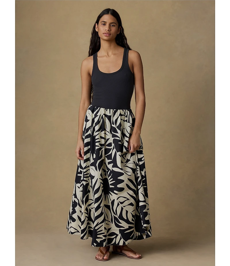 Faherty Coastal Nera Woven A-Line Coordinating Maxi Skirt