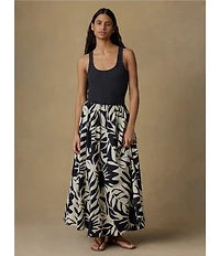 Faherty Coastal Nera Woven A-Line Coordinating Maxi Skirt