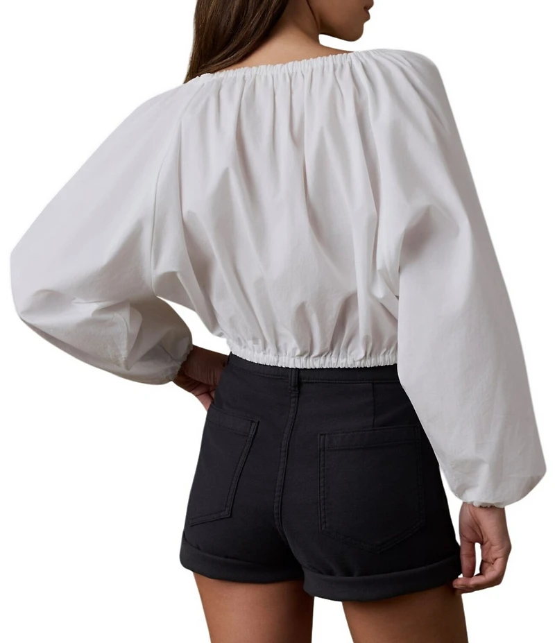 Faherty Coastal Nera Woven V-Neck Long Sleeve Coordianting Top