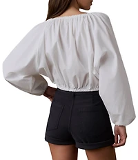 Faherty Coastal Nera Woven V-Neck Long Sleeve Coordianting Top