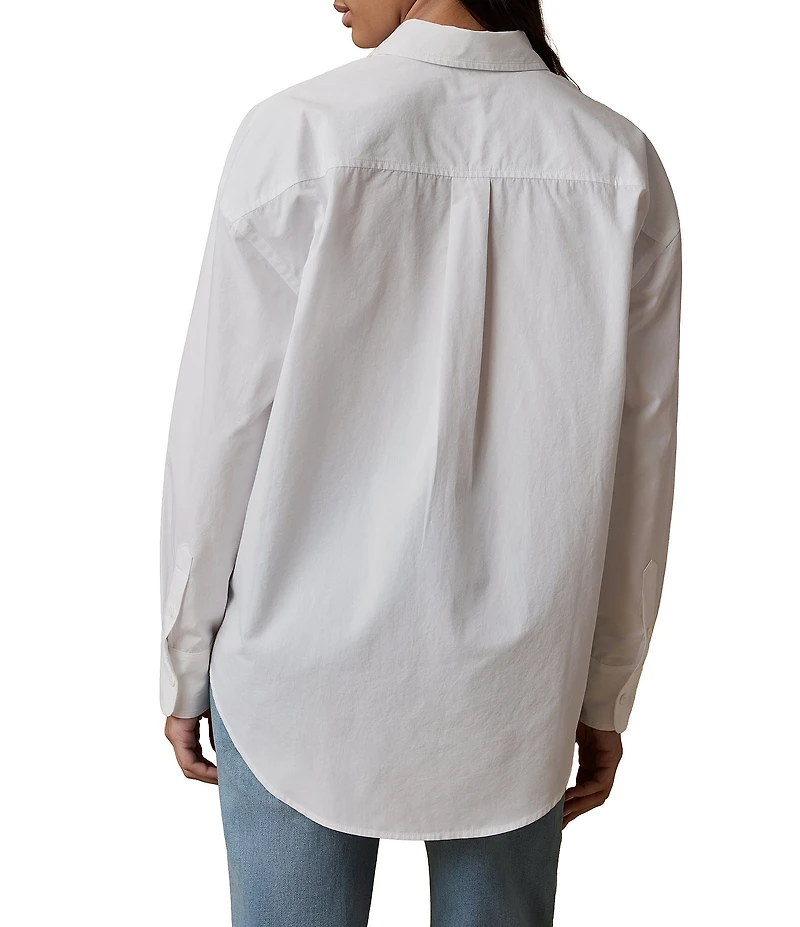 Faherty Coastal Poplin Spread Collar Long Sleeve Essential Shirt