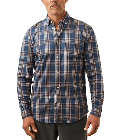 Faherty Coastline Knit Long Sleeve Twilight Woven Shirt