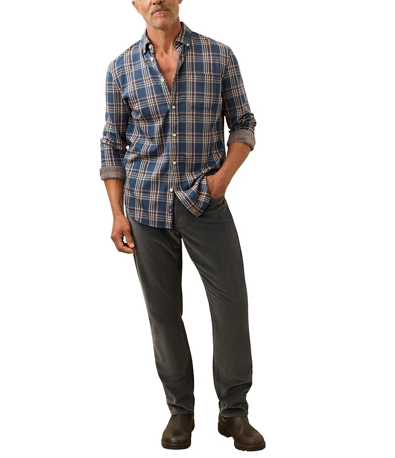 Faherty Coastline Knit Long Sleeve Twilight Woven Shirt