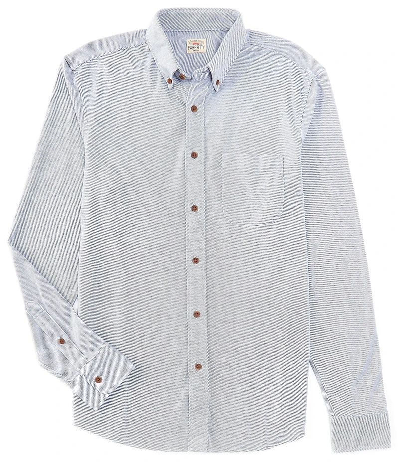 Faherty Coastline Knit Long Sleeve Woven Shirt