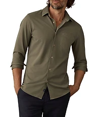 Faherty Costa Pique Long Sleeve Woven Shirt