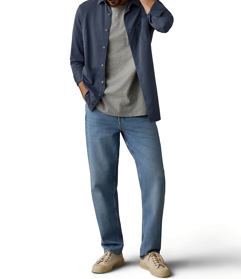 Faherty Costa Pique Long Sleeve Woven Shirt