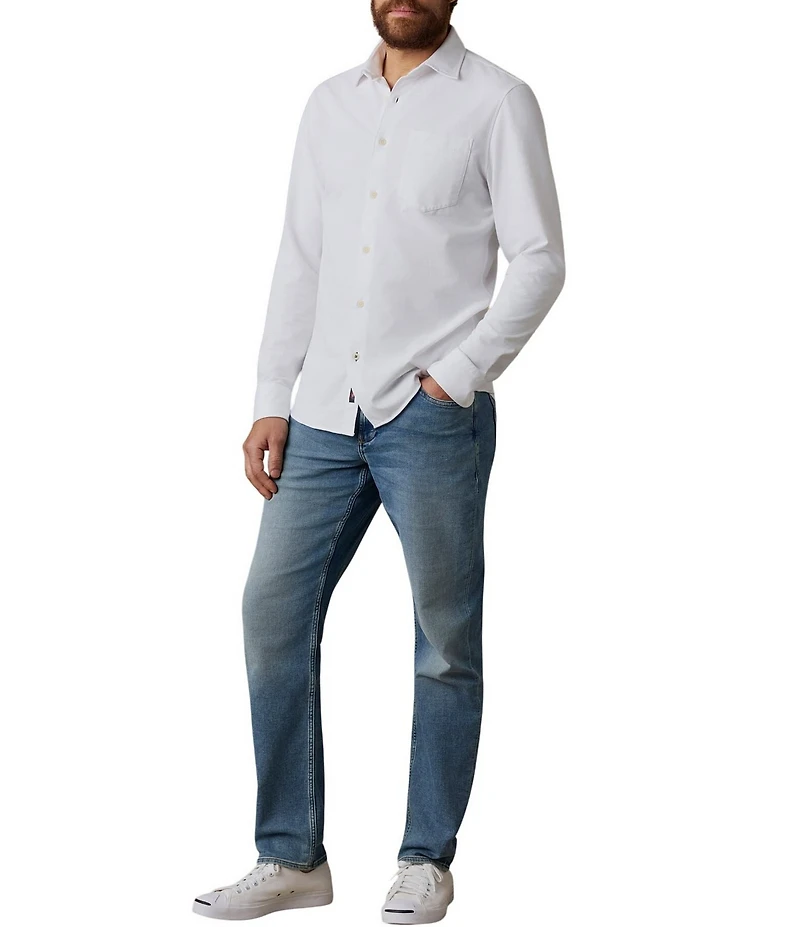 Faherty Costa Pique Long Sleeve Woven Shirt