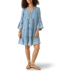 Faherty Dream Organic Cotton Gauze Tiered Kasey Dress