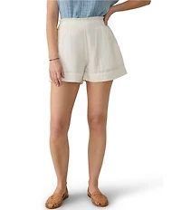 Faherty Dream Organic Cotton Mid Rise Pull-On Gauze Shorts