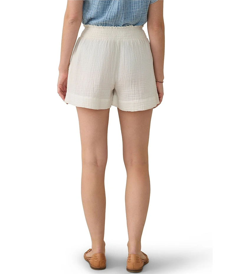 Faherty Dream Organic Cotton Mid Rise Pull-On Gauze Shorts