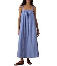 Faherty Emmy Stripe Square Neck Sleeveless Dress