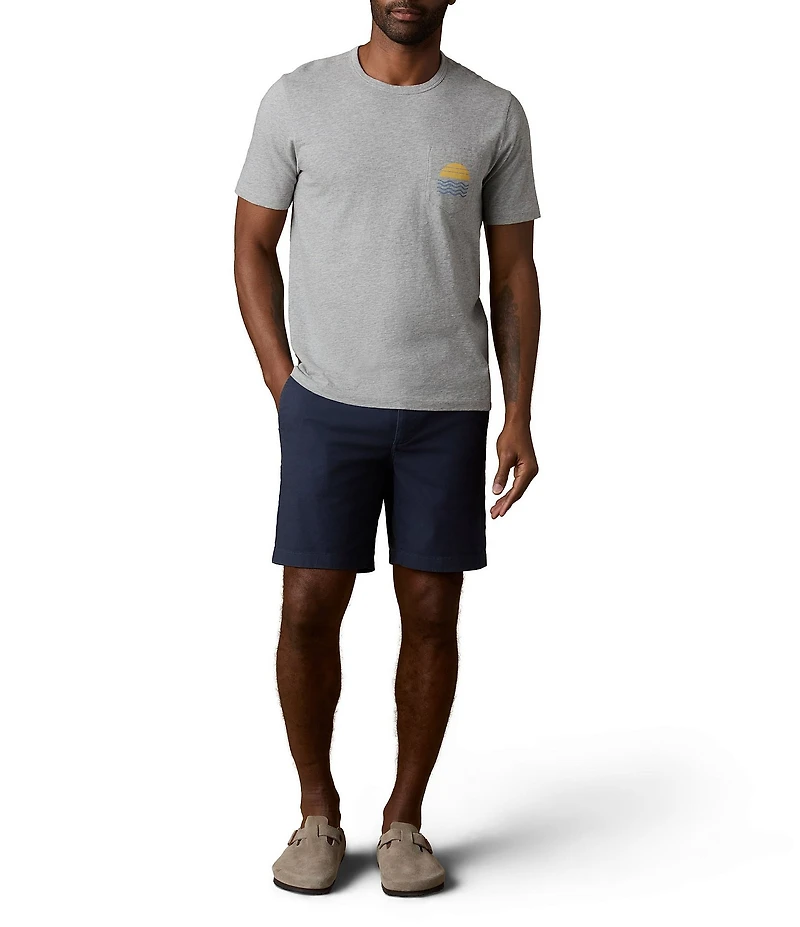 Faherty Essential Stretch Twill Organic Cotton 8#double; Inseam Shorts