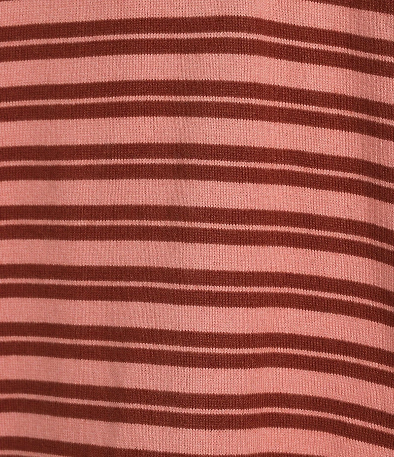 Faherty Hometown Rugby Knit Striped Organic Cotton V-Neck Long Sleeve Pullover Sweater