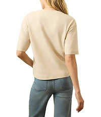 Faherty Organic Cotton Blend Knit Crew Neck Short Sleeve Tee Shirt
