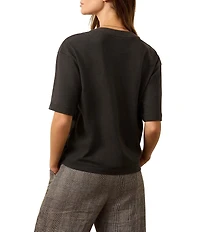 Faherty Organic Cotton Blend Knit Crew Neck Short Sleeve Tee Shirt