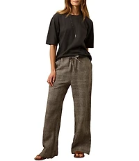 Faherty Organic Cotton Blend Knit Crew Neck Short Sleeve Tee Shirt