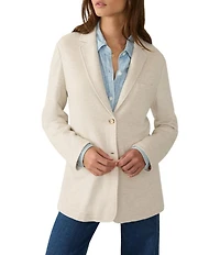 Faherty Knit Inlet Notch Collar Long Sleeve Blazer