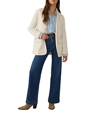 Faherty Knit Inlet Notch Collar Long Sleeve Blazer