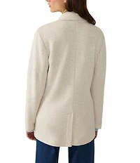 Faherty Organic Cotton Blend Knit Inlet Notch Collar Long Sleeve Blazer
