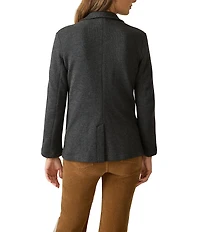 Faherty Organic Cotton Blend Knit Inlet Notch Collar Long Sleeve Blazer