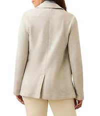 Faherty Organic Cotton Blend Knit Inlet Notch Collar Long Sleeve Blazer