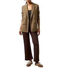 Faherty Knit Notch Collar Long Sleeve Mid Length Blazer