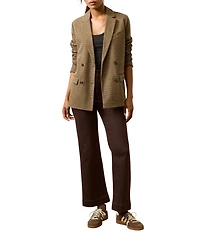 Faherty Knit Notch Collar Long Sleeve Mid Length Blazer