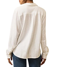 Faherty Knit Point Collar Long Sleeve Shirt
