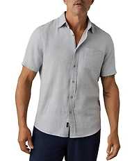 Faherty Linen Blend Allover Print Breeze Short Sleeve Woven Shirt