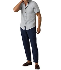 Faherty Linen Blend Allover Print Breeze Short Sleeve Woven Shirt