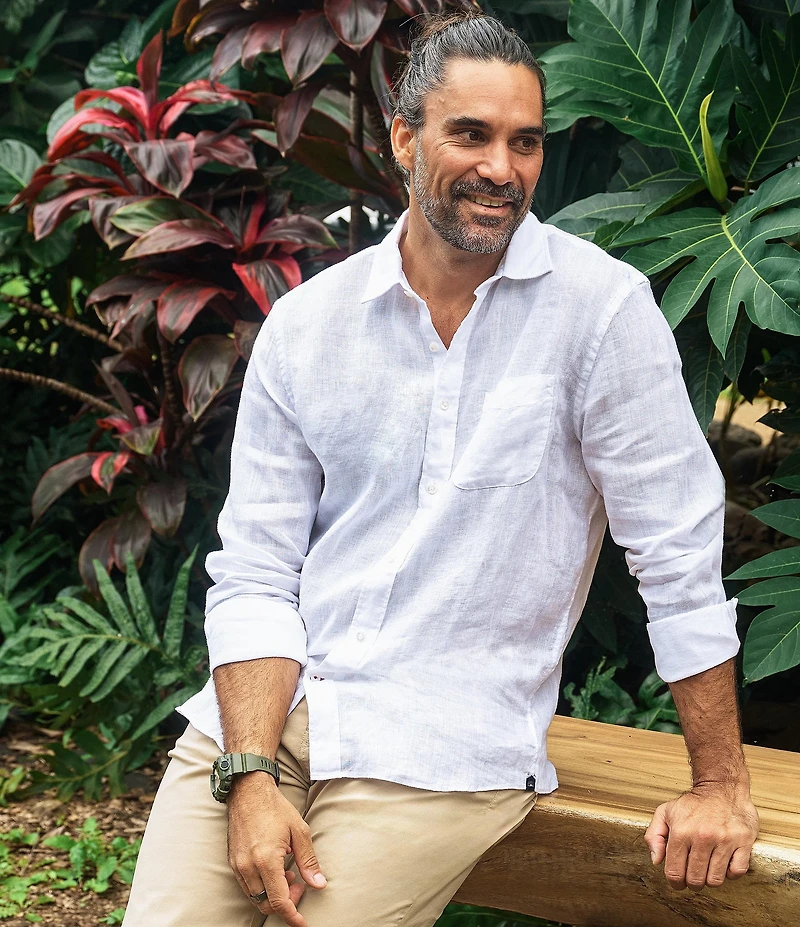 Faherty Linen Laguna Long Sleeve Woven Shirt