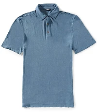 Faherty Linen Short Sleeve Polo Shirt