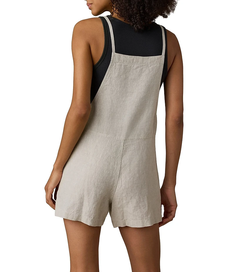 Faherty Linen Square Neck Sleeveless Romper